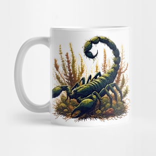 Scorpion overgrown with moss, plants and flowers Mug